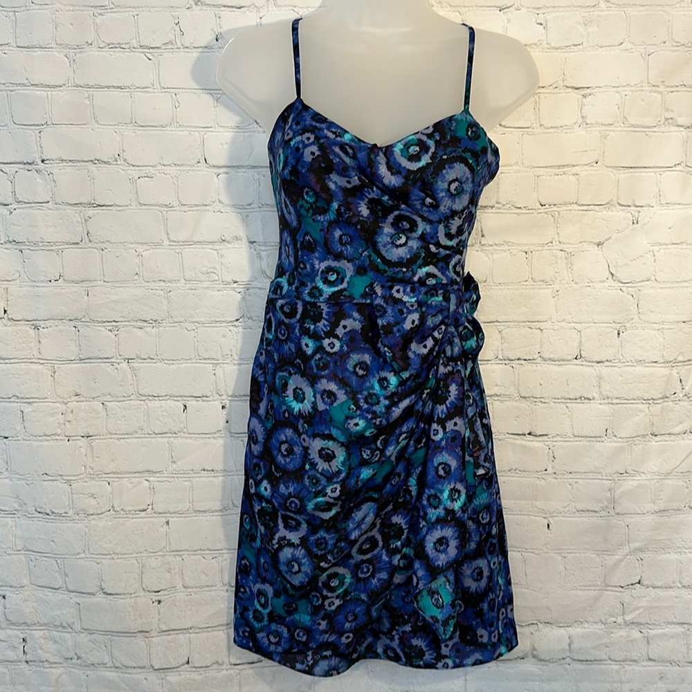 LCLauren Conrad faux wrap dress with ruche and bow